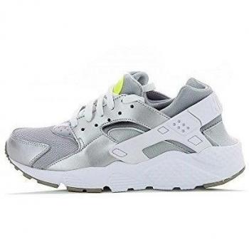 Nike Huarache Run (GS) - Zapatillas de running, Niñas, Plateado / Blanco / Verde, 36 1/2