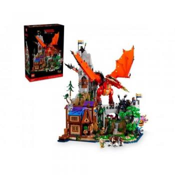 LEGO IDEAS Dungeons & Dragons: Aventura del Dragón Rojo 21348 - Juego de construcción con temática de Dungeons & Dragons, incluye figuras de personajes icónicos, dragón rojo y elementos interactivos para recrear aventuras
