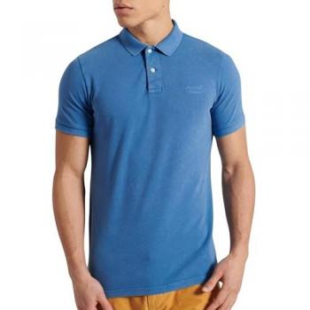 Superdry Vintage Destroyed Polo Shirt for Men - Monaco Blue