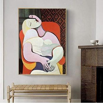 Danjiao Pinturas En Lienzo Picasso The Dream Reproducción De Obras De Arte Famosas Pinturas De Picasso En La Pared Imágenes Artísticas Para La Decoración De La Pared Del Hogar Sala De Estar D 60x90cm