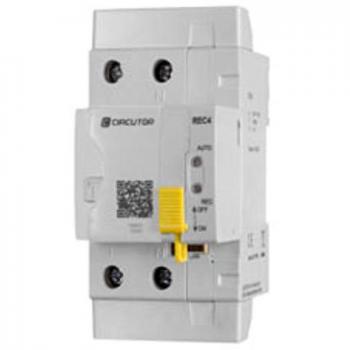Interruptor Diferencial Autorrearmable Circutor REC4 4P 40A 30mA Inteligente, Color Gris, Dimensiones 8,1 x 5,4 x 11,5 cm