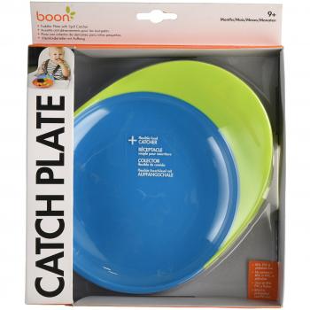 Boon Catch Plate - Plato evita-derrames, color verde/azul