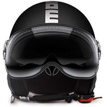 Casco Demi Jet Momo Design Fighter EVO Negro Mate/Blanco, Talla ML