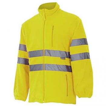 Chaqueta Polar Alta Visibilidad Amarillo Flúor con Cintas Reflectantes Talla 3XL Velilla