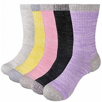 YUEDGE 5 Pares Mujer Senderismo Calcetines para Trekking Camping Ciclismo Tenis y Otros Deportes, Transpirable, Alto Rendimiento