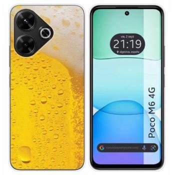 Funda de Silicona para Xiaomi Poco M6 4G con Diseño de Cerveza