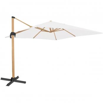 Parasol Tiber Graphite Aluminium Bois de Teck 300 x 400 x 250 cm