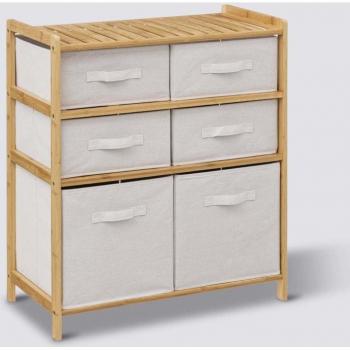 Estantería Doble Bronsilaw con 6 Compartimentos y Cestas de Bambú Tidy Box