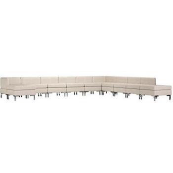 vidaXL - Conjunto de sofás de 11 piezas, sofá de oficina, sofá de salón, sofá, sala de estar, interior, casa, tejido crema