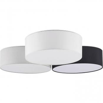 Lámpara de techo LED Lindby Janita, 3 luces, tricolor, moderna, negro, textura tela/seda, para salón y comedor