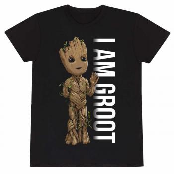 Unisex Black I Am Groot T-Shirt - XL, Guardians of the Galaxy Design