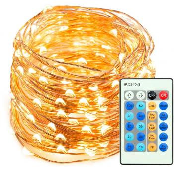 TaoTronics Guirnaldas Luces Exterior 20m con Mando Tiras LED Decorativas Interior Exterior para Bodas, Fiestas, Navidad