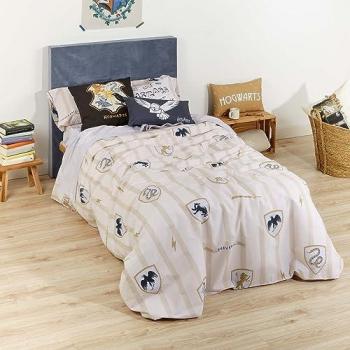 Funda Nórdica Harry Potter Hogwarts Classic 100% Algodón Suave con Botones, Diseño Elegante y Confortable, Licencia Oficial, Talla 200 x 200 cm para Cama de 120, Made in