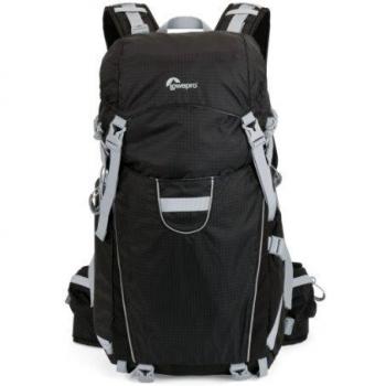 Lowepro Photo Sport 200 AW - Mochila con compartimientos para cámaras, negro y gris claro