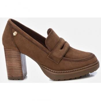 Mocasines de mujer de piel y tacón de 8 cm