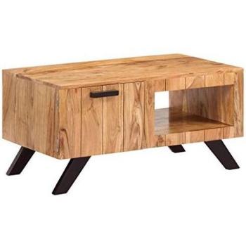 vidaXL Madera Acacia Maciza Mesa de Centro Salón Comedor Sala de Estar Centro Mobiliario Decoración de Muebles Casa Hogar Oficina Despacho 90x50x45 cm