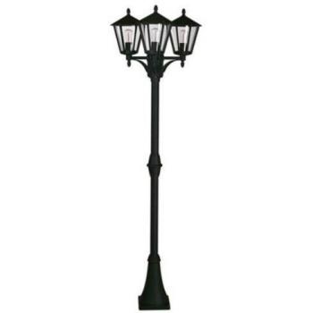 Farola de exterior rústica de 3 luces modelo 680, color negro