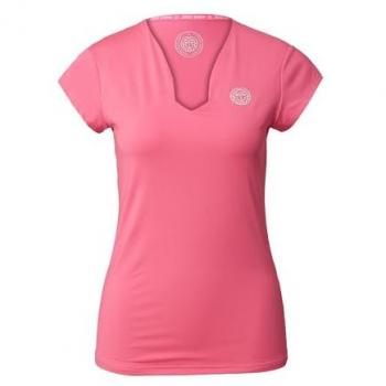 BIDI BADU Crew V-Neck Camiseta De Manga Corta Mujeres - Rosa - Talla XL
