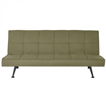 Sofá cama moderno reclinable de tela de poliéster sin reposabrazos en verde oliva Hasle