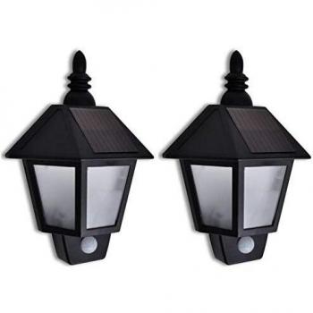 vidaXL Solar Wall Lamp with Motion Sensor 2 pcs
