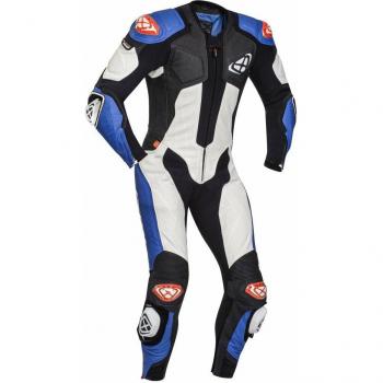 Ixon Vendetta Evo Mono de Cuero de Motocicleta de una pieza Negro-Blanco-Azul