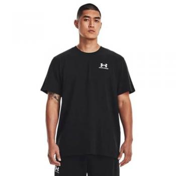 Camiseta Under Armour Heavyweight con Logo Bordado, Ajuste Relajado, Talla XL para Hombre, Color Negro