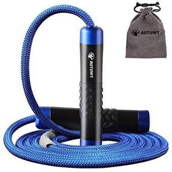 Cuerda de Saltar Pesada 1 LB,Boxeo,Dobles Unders Al Aire Libre MMA Boxeo Formación,Longitud Ajustable y Rodamientos Ligeros, Ideal para Saltos Dobles
