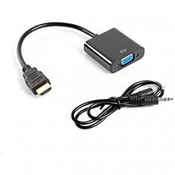 Lanberg HDMI to VGA + Audio Adapter 20cm (AD-0017-BK)