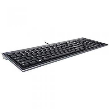 Kensington 948067 Advance Fit - Teclado Fino y Silencioso con Cable de Tamaño Normal, con Teclas Multimedia para Control del Volumen y Funcionamiento Plug & Play, Compatible con Windows y Mac, Negro
