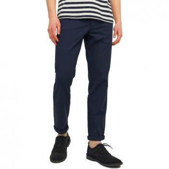 Jack & Jones Slim Fit Geometric Pattern Stretch Chinos - Navy 32W X 32L