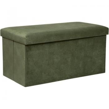 Puff de terciopelo doble plegable Lilou 76x38cm verde caqui