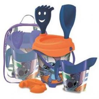 Mochila de Playa Stitch con Cubo y Regadera Mondo 314073 Juguetes de verano