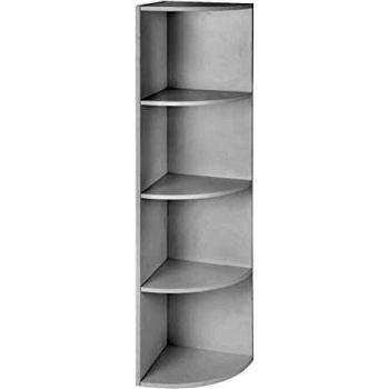 Estantería de esquina blanca de 4 niveles independiente, librería de madera versátil para cocina, dormitorio, sala de estar y estudio