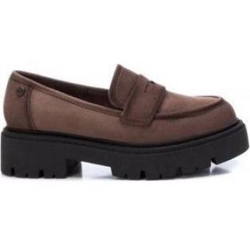 Xti Mocasines Mujer 142118 Antelina Marrón Antifaz Suela de Goma