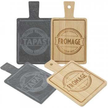 Bamboo & Slate tapas tabla de cortar tabla de cortar Set, bambú, 4 piezas