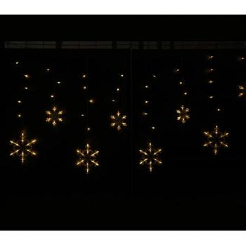 Guirma Cortina de 12 Copos de Nieve cálido con 138 Led