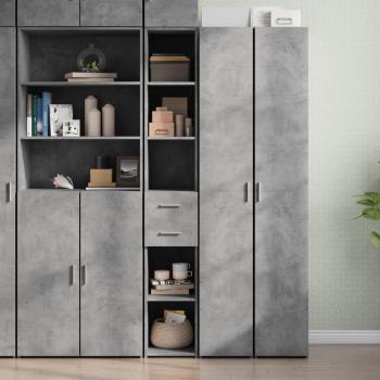 Armario de hormigón gris 30x42,5x185 cm de madera multicapa vidaXL