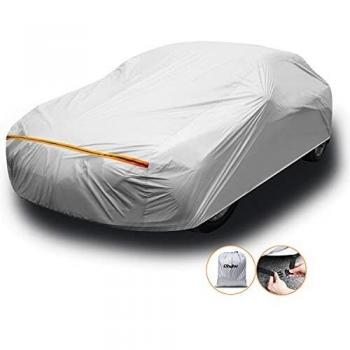Ohuhu Funda para Coche Exterior del Coche Impermeable Cubierta Coche, Resistente al Viento y a los rasguños Protección UV, para automóviles Sedan XL