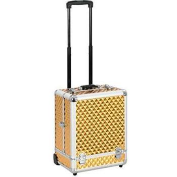 SengentoStyle Make-up trolley 35x29x45 cm aluminium goudkleurig