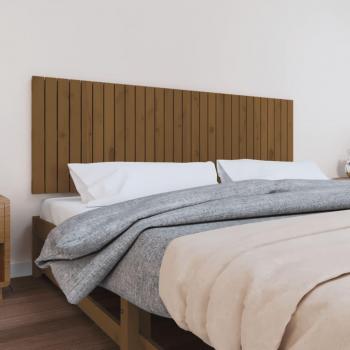 Cabecero de pared ámbar 185x3x60 cm madera maciza de pino marrón miel
