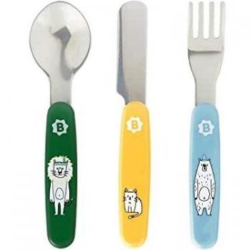 Set de Posate de Metal Inox para Niños 12 meses+ - 3 Piezas