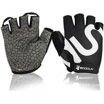 Absorción de los golpes antideslizante Pro guantes de ciclismo sin dedos Jel acolchada para primavera verano otoño Montaña Carretera Bicicleta de carreras Cruz formación gimnasio Entrenamiento Ejercicio y otros deportes al aire libre, color negro, tam