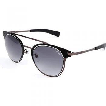 Police SPL158 Stylish Round Sunglasses with Mirrored Gradient Lenses - Black, One Size