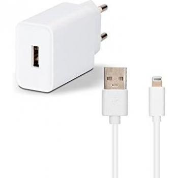 Cargador de Red Contact, 10W, Made for iPhone + Cable USB A - Ligthning