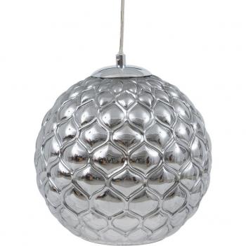Lámpara de techo piña plateada de hierro y cristal Ø 23x21 cm