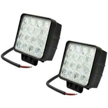 Leetop 2x LED 48W Lámpara de Trabajo como Luces de Carretera de Vehículos Focos 6500K IP67 16 LED Faro
