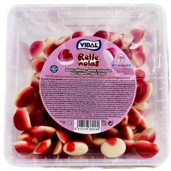 Vidal Rellenolas Besos Gominolas Rellenas Sin Gluten y Sin Grasa 150 Unidades