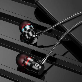 Auriculares FONKEN con cable de 3.5mm, estéreo de graves, impermeables para deportes y micrófono, compatibles con Xiaomi y Samsung