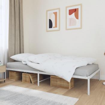 vidaXL Metal Bed Frame without Mattress White 100x200cm
