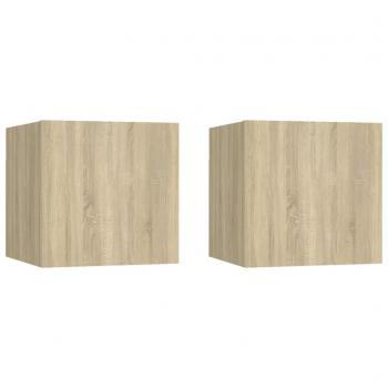 vidaXL Bedside Cabinets 2 pcs Sonoma Oak 30.5x30x30 cm Engineered Wood